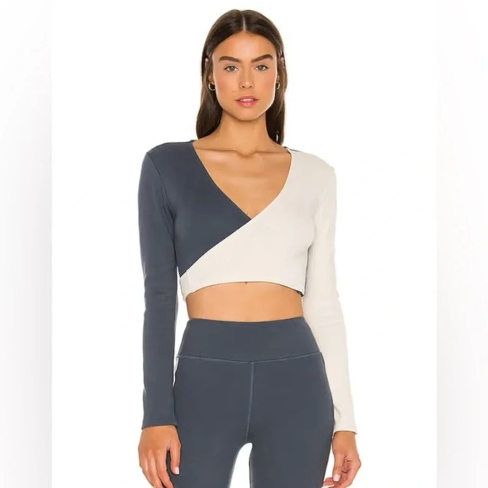 Anthropologie the Luna Kyra wrap top denim color - Picture 3 of 17